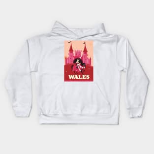 Wales Vintage Castle Kids Hoodie